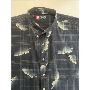 Chaps Ralph Lauren Polo Hawaiian Shirt Men’s Size XL All Over Print Shirt Blue